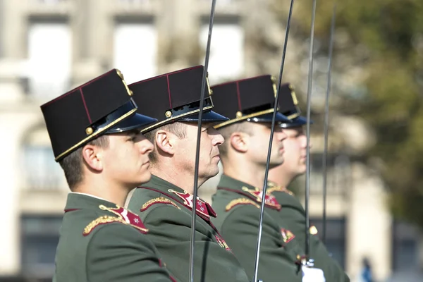 BUDAPEST, HUNGARY - OCTOBER 26, 2015: Guards in ceremony at the — Stock Photo, Image