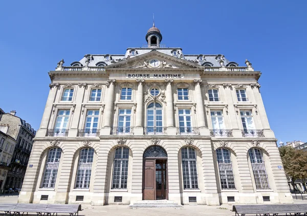 Fachada principal de la Bourse Maritime. Burdeos, Francia . —  Fotos de Stock