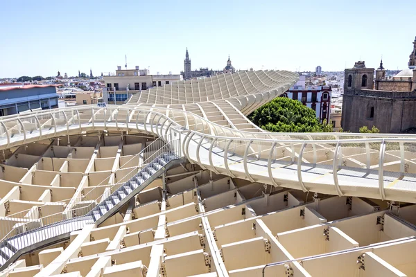 SEVILLA, SPAIN - August 15: Upper vision of Metropol Parasol in — Stock Photo, Image