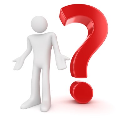 3D beyaz ve kırmızı questionmark