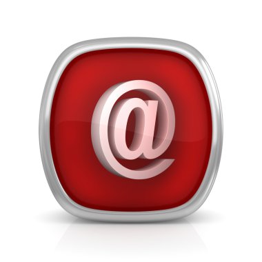 At Symbol in Red Button