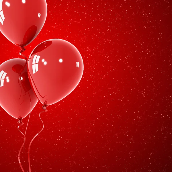 Red Balloons with Red Background — Stok fotoğraf