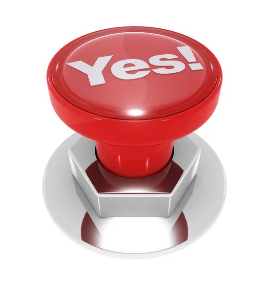 Botón rojo Sí — Foto de Stock