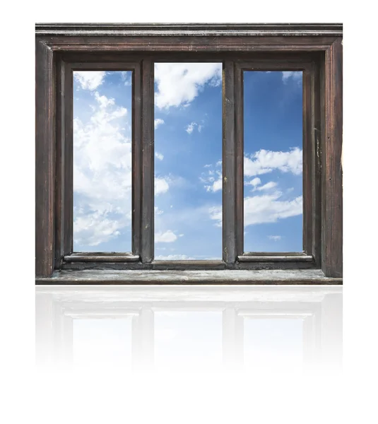 孤立的木窗 — 图库照片
