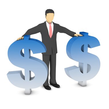 İş adamı ve dolar işareti