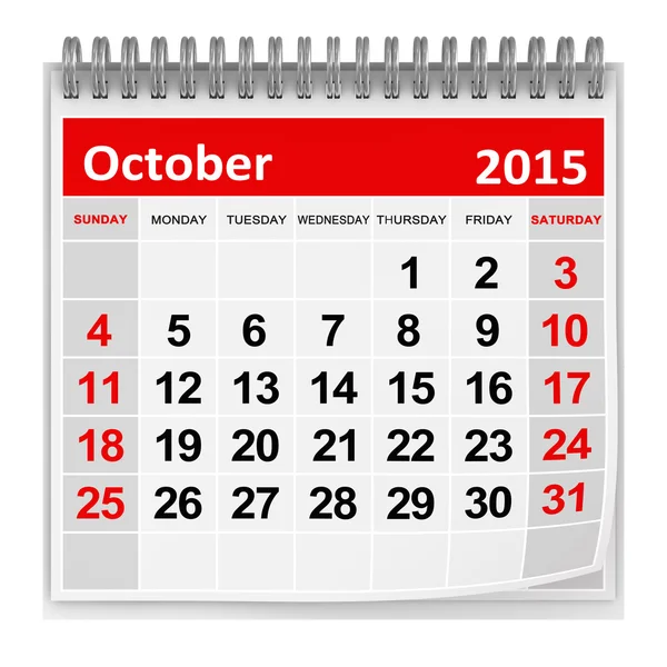 Stockfoto's van Kalender oktober 2015, rechtenvrije van Kalender oktober 2015 Depositphotos