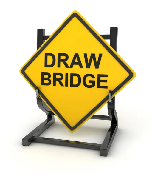 Road sign - draw bridge — Stock Photo, Image