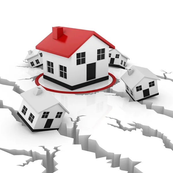 Kırık zemin ve ev