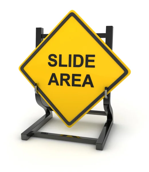 Road sign - slide area — Stock Photo, Image