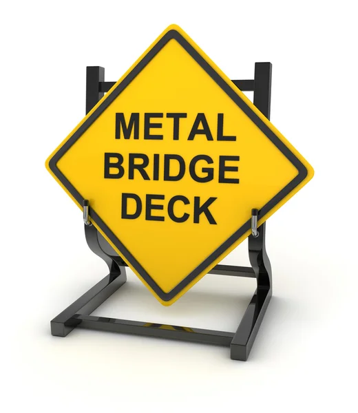 Señal de tráfico - cubierta de puente de metal —  Fotos de Stock