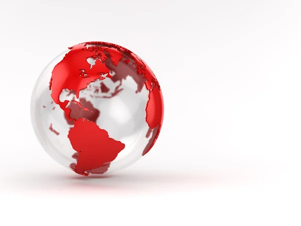 Globe en verre rouge — Photo