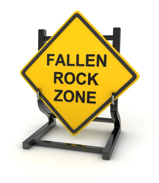 Road sign - fallen rock zone — Stock Photo, Image