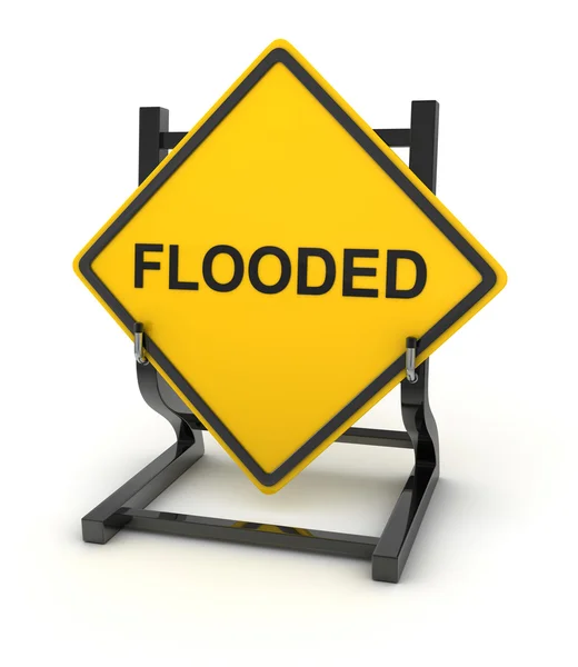 Road sign - flooded — Stock Photo, Image