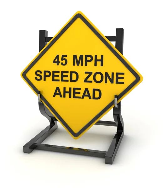 Señal de tráfico - 45 mph zona de velocidad por delante —  Fotos de Stock