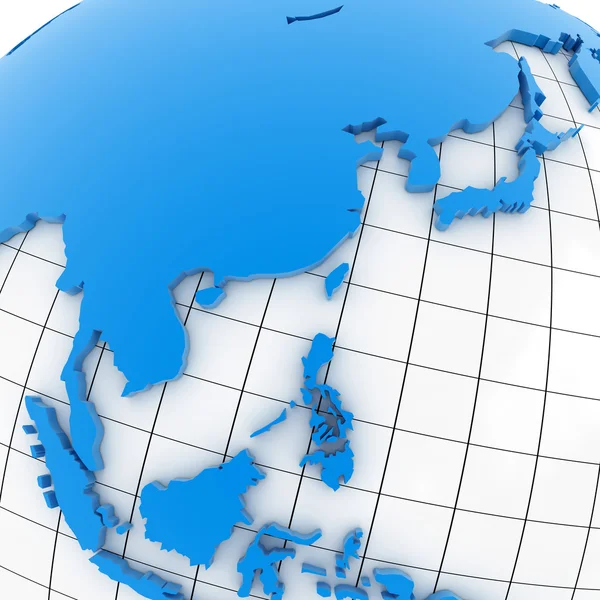 Mappa del mondo - Asia — Foto Stock