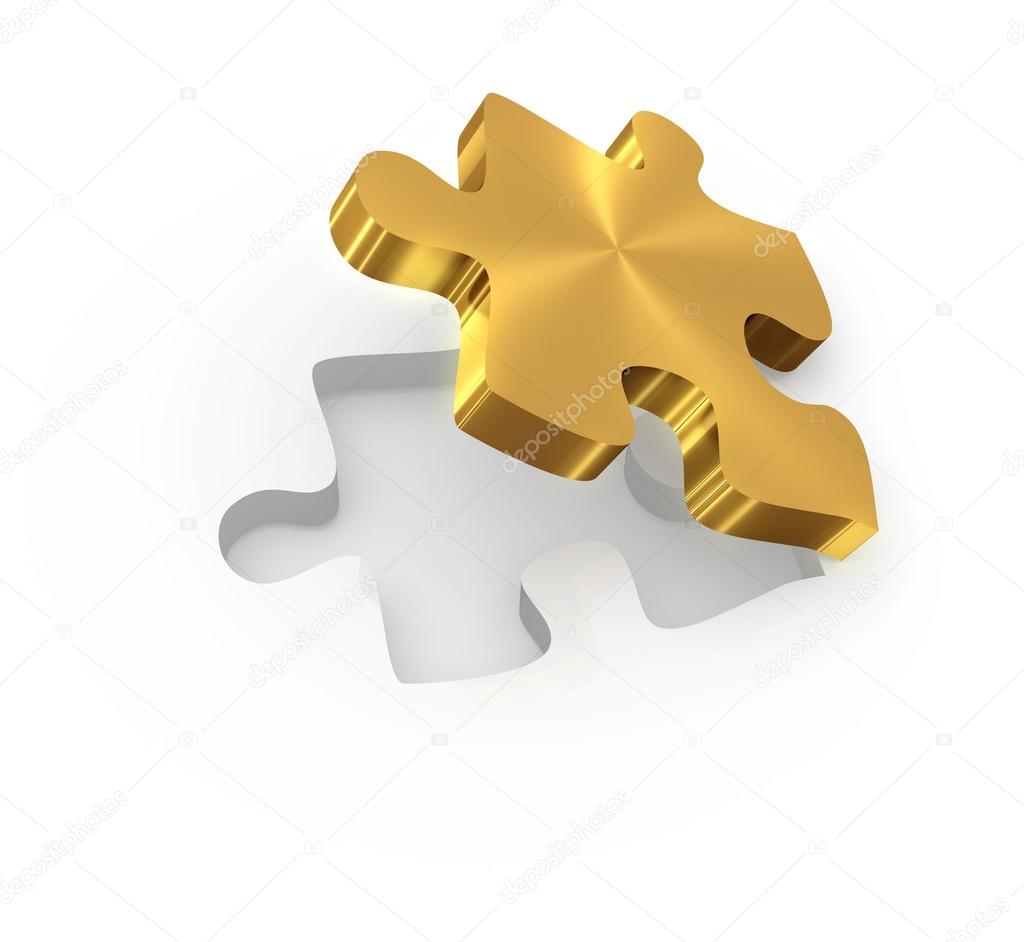 Golden puzzle piece