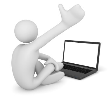 Man with Laptop clipart