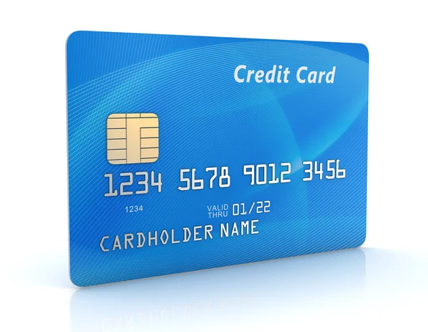 Carta di credito blu — Foto Stock