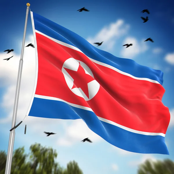 Bandera de Corea del Norte — Foto de Stock