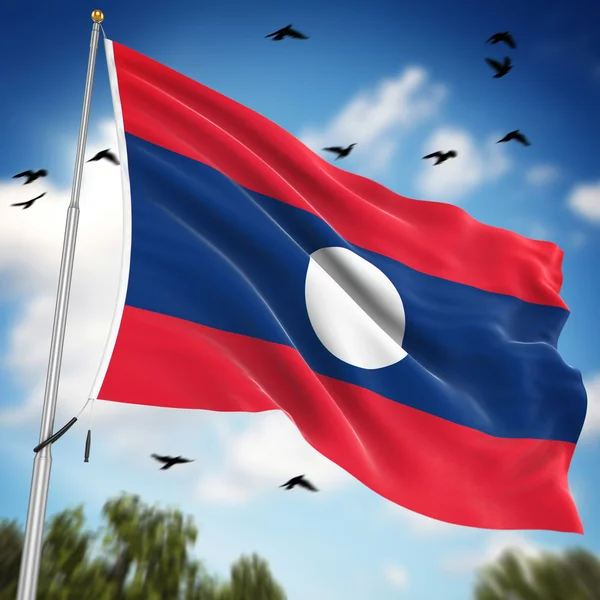 Laosz zászlaja — Stock Fotó