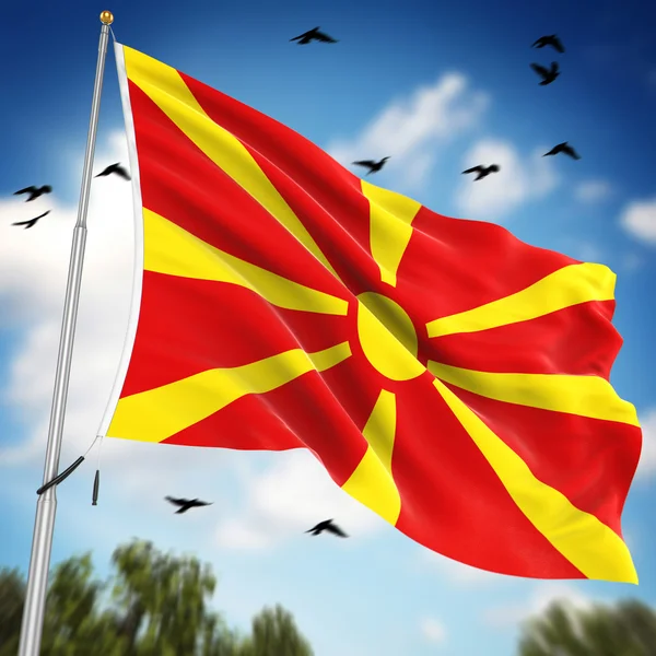 Bandeira da Macedónia — Fotografia de Stock