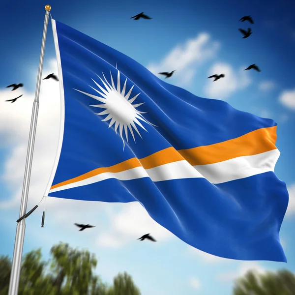 国旗的马绍尔群岛 — 图库照片