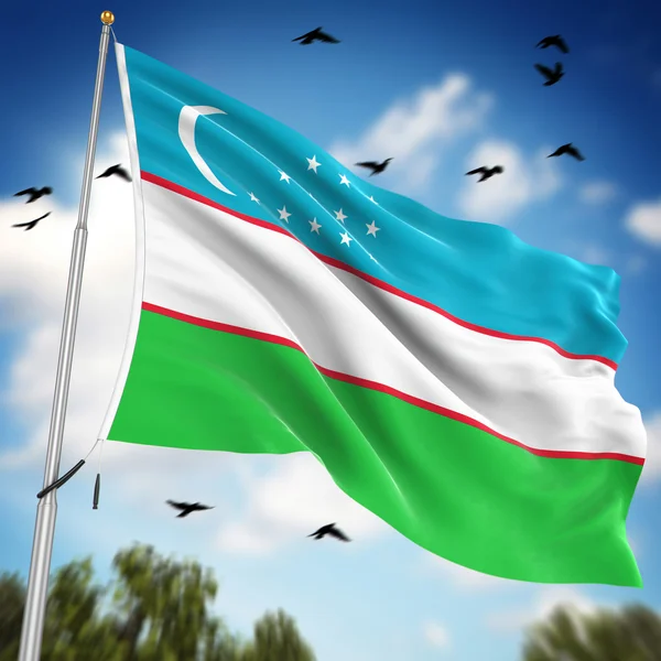 Bandeira do Uzbequistão — Fotografia de Stock