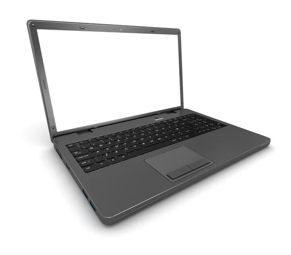 Wit scherm laptop — Stockfoto