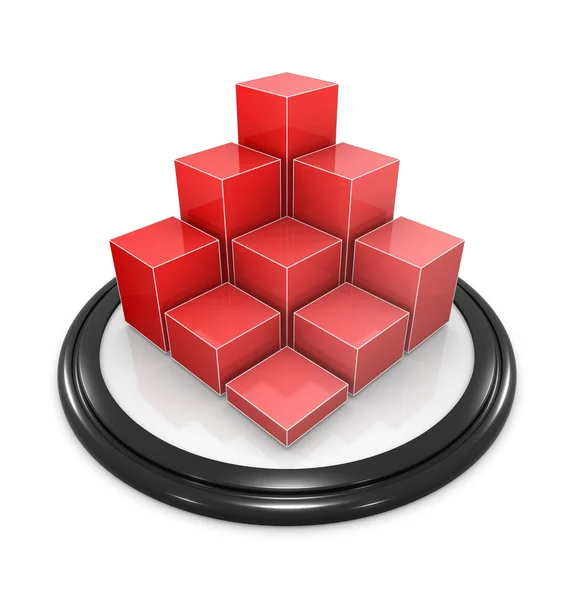 Red block icon — Stock Photo, Image