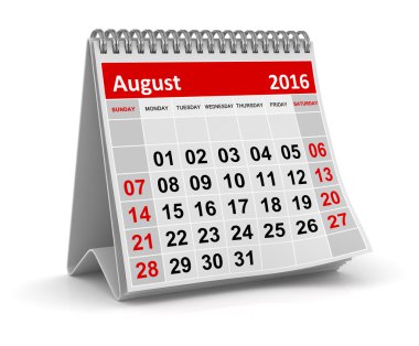 Takvim - Ağustos 2016