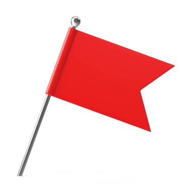 Önemli Noktalar ve İşaretler için Kırmızı Bayrak İğnesi