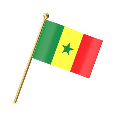 Altın Personelli Senegal Ulusal Bayrağı