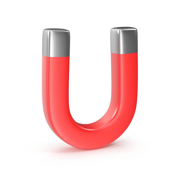 Red Horseshoe Magnet 3d Render