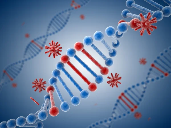 Struktura DNA a virus — Stock fotografie
