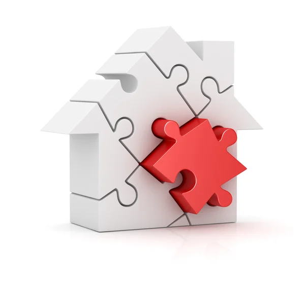 Puzzle house , different piece — Stock Photo, Image