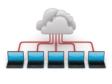 Computer clouding system clipart