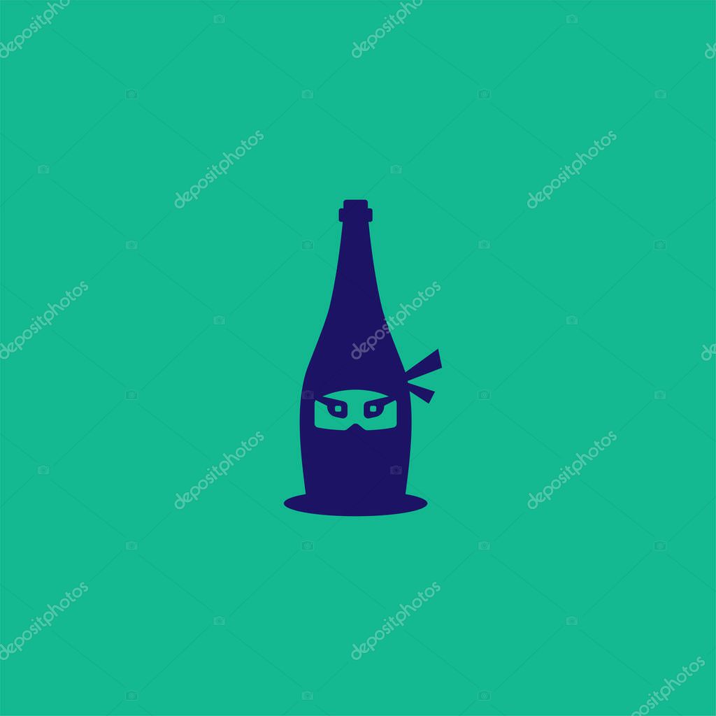 Creative shaped of wine with ninja style