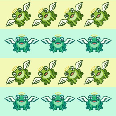 Melek gibi yaratıcı ve komik tasarım kurbağası