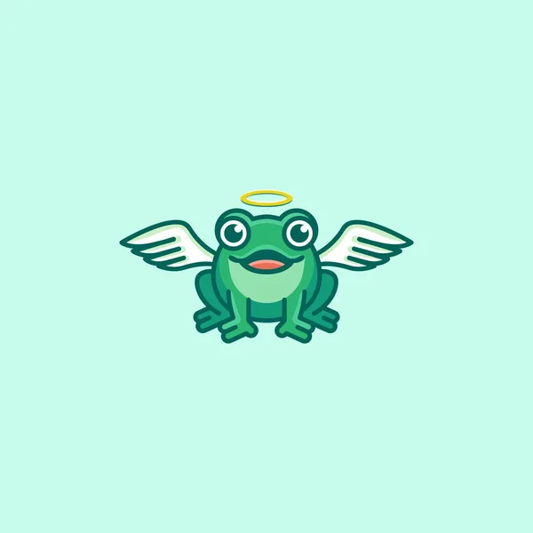 有创意和有趣的设计青蛙就像天使 — 图库矢量图片#