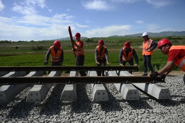 Trabajos de reconstrucción ferroviaria — Foto de Stock