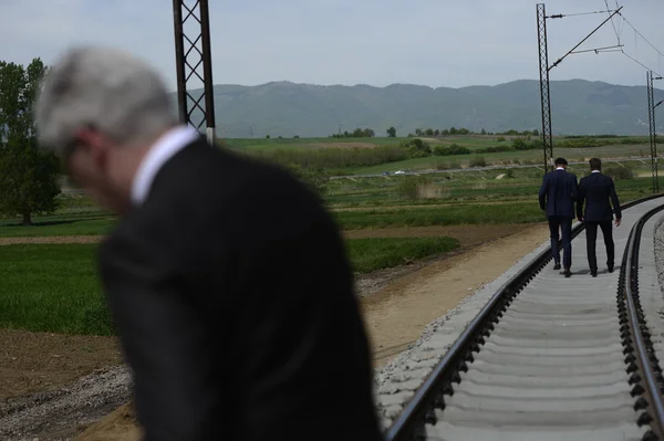 Trabajos de reconstrucción ferroviaria — Foto de Stock