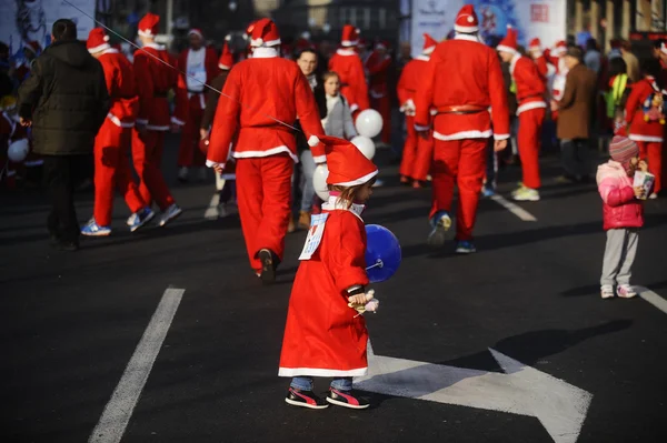 Participantes de Belgrado Santa 's Race — Foto de Stock