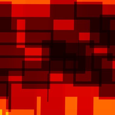 Abstract Geometric Background - Red Orange Design Artworks - Generative Art Mosaic - Randomly Spread Shapes - Artistic Graphic - Surrealistic Illustration - Many Rendered Decorative Rectangles - Recta