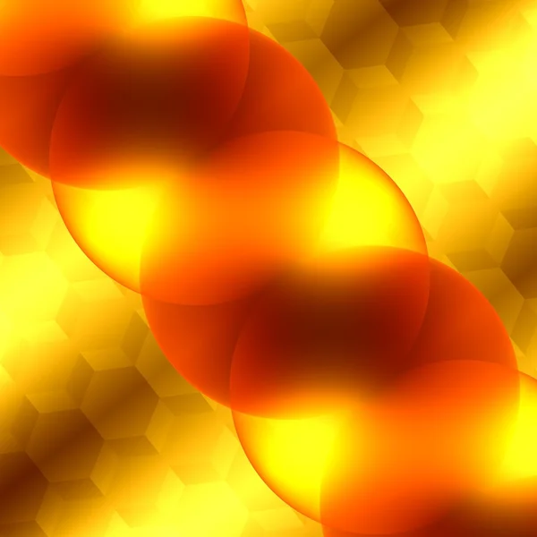 Fondo abstracto suave para obras de arte de diseño - Efecto de luz brillante - Esferas de vidrio transparente amarillo y naranja brillante - Fondo iluminado artístico surrealista - Ilustración gráfica - Micros ópticos — Foto de Stock