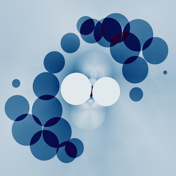 Splashing Water Abstraction on Blue Background - Geometric Abstract Design - Artistic Fantasy - Generative Art - Geometrical Bright Twirl - Radial Ripples - Symmetrical Rendering - Blob Effect -