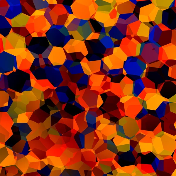 Fondo geométrico caótico colorido abstracto - Generative Art Red Blue Orange Pattern - Ejemplo de paleta de colores - Formas hexagonales Mosaico - Imagen artística Fantasía - Website Wallpaper Design  - — Foto de Stock