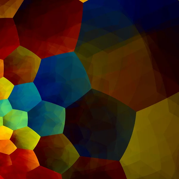 Mosaik abstrakter Hintergrund - generative Kunst rot blau gelb - Gestaltungselement in Regenbogenfarben - geometrische bunte Banner - künstlerische Bildfantasie - Hexenmuster - sechseckige Textur - Spektrum — Stockfoto