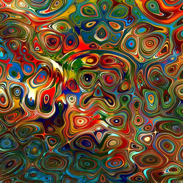 Colorful Background - Folk Art - Abstract Fantasy Illustration - Rainbow Colours - Red Green Blue Colors - Colourful Psychedelic Chaos - Face Shape - Artistic Surreal Phantasmagoric Backdrop - Messy — Stok Foto