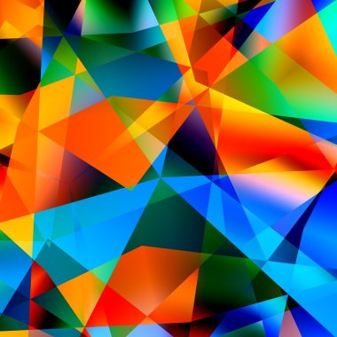 Abstract Colorful Triangle Pattern Background - Multicolored Polygonal Mosaic - Graphic Art Design - Chaotic Digital Modern Illustration - Green Blue Yellow Geometric Fantasy Image - Chaos Concept - clipart