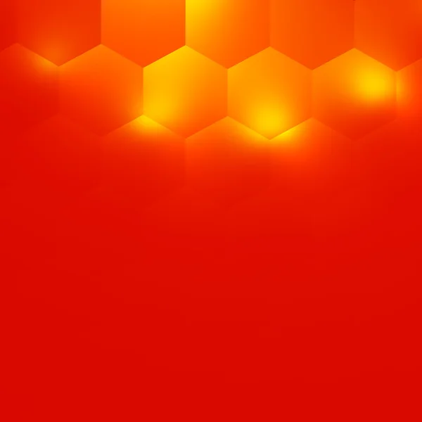 Abstrakt Orange bakgrundsdesign - elektriskt ljus effekt - varm färgton - mjukt sken - minimalistisk Modern Illustration - Hexagon geometri mönster - geometriska ljusa belysning - Desktop — Stockfoto